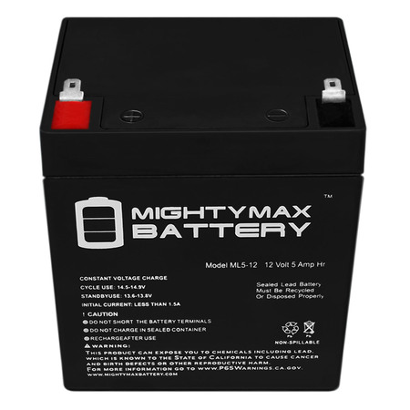 Mighty Max Battery 12V 5AH Battery Replacement for Enercell 23-945 + 12V Charger ML5-12CHRGR432087